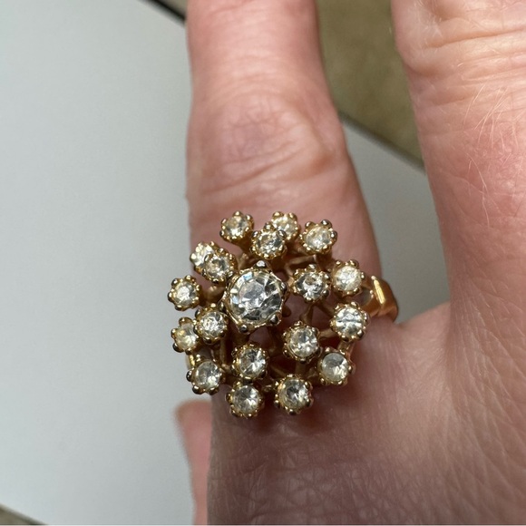 Ana Bekoach Vintage 18kt HGE Gold Cluster Ring - Picture 1 of 13